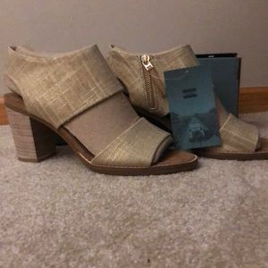 Toms,Majorca Cutout, Champagne Metallic Foil Woven